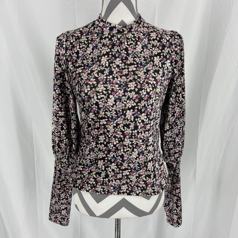 Code X Mode Women's Floral Pattern Keyhole Back Shirt SZ M